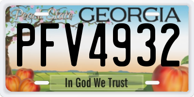 GA license plate PFV4932