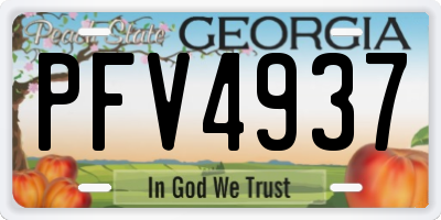 GA license plate PFV4937