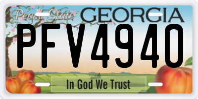 GA license plate PFV4940