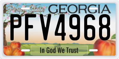 GA license plate PFV4968