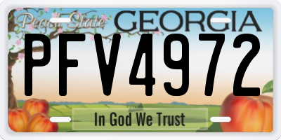 GA license plate PFV4972