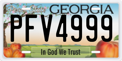 GA license plate PFV4999
