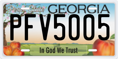 GA license plate PFV5005