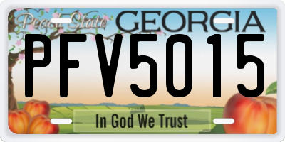 GA license plate PFV5015
