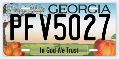 GA license plate PFV5027