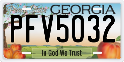 GA license plate PFV5032