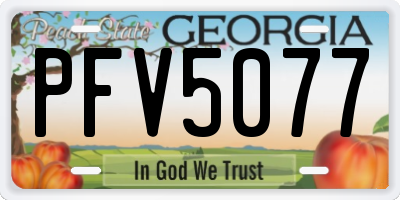GA license plate PFV5077