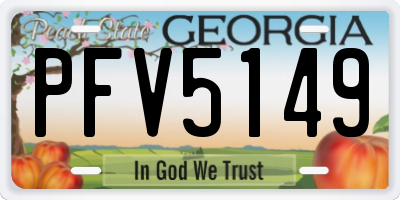 GA license plate PFV5149