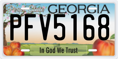 GA license plate PFV5168