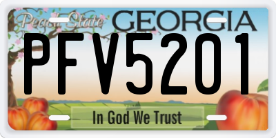 GA license plate PFV5201