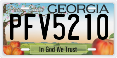 GA license plate PFV5210