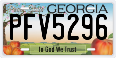 GA license plate PFV5296