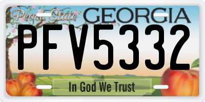 GA license plate PFV5332