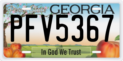GA license plate PFV5367