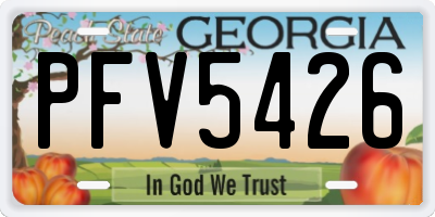 GA license plate PFV5426