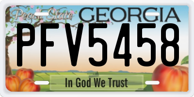 GA license plate PFV5458