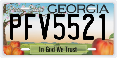 GA license plate PFV5521