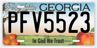 GA license plate PFV5523