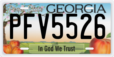 GA license plate PFV5526