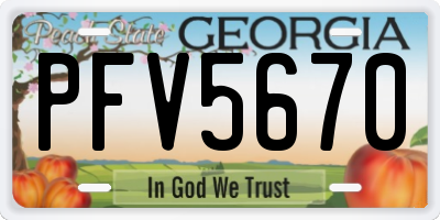 GA license plate PFV5670