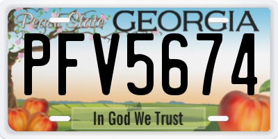 GA license plate PFV5674