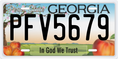 GA license plate PFV5679