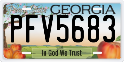 GA license plate PFV5683