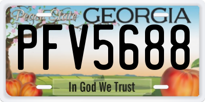 GA license plate PFV5688