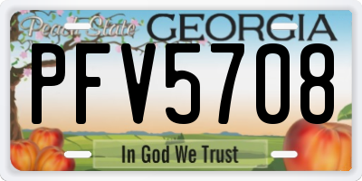 GA license plate PFV5708