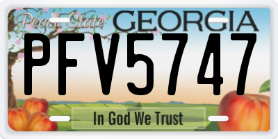 GA license plate PFV5747