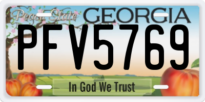 GA license plate PFV5769