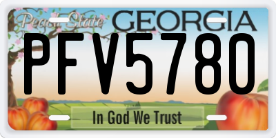 GA license plate PFV5780