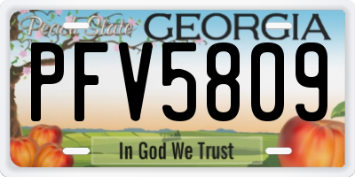 GA license plate PFV5809