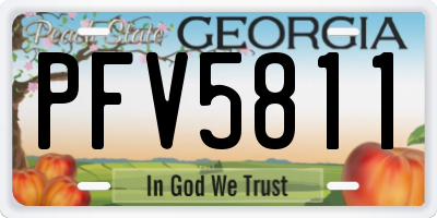 GA license plate PFV5811