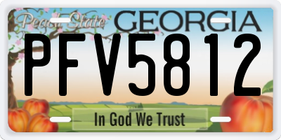 GA license plate PFV5812