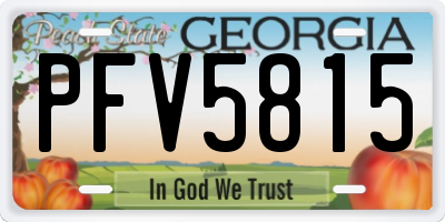 GA license plate PFV5815