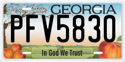 GA license plate PFV5830