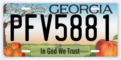 GA license plate PFV5881