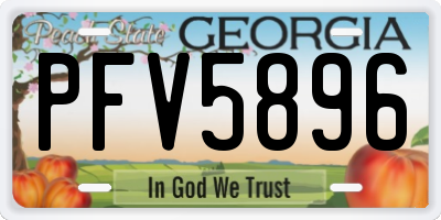 GA license plate PFV5896