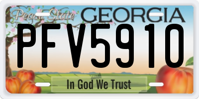 GA license plate PFV5910