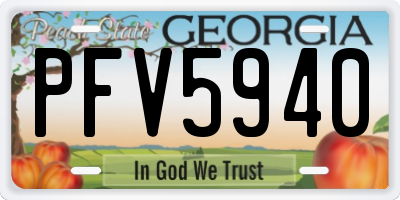 GA license plate PFV5940