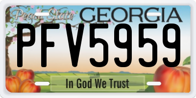GA license plate PFV5959