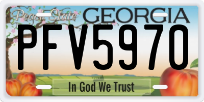 GA license plate PFV5970