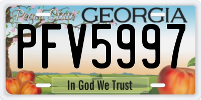 GA license plate PFV5997