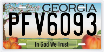 GA license plate PFV6093