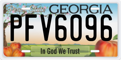 GA license plate PFV6096
