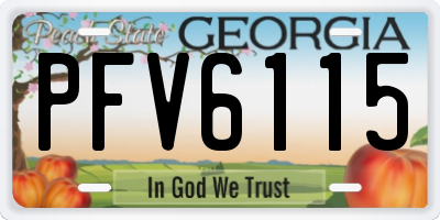 GA license plate PFV6115