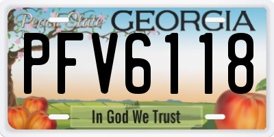 GA license plate PFV6118