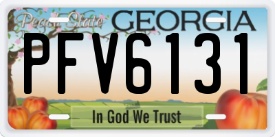 GA license plate PFV6131