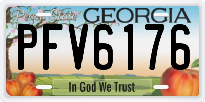 GA license plate PFV6176